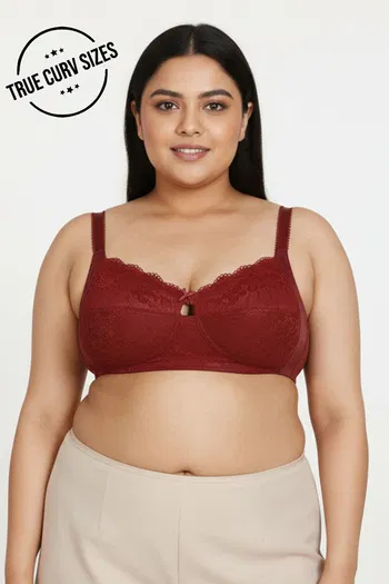 Buy Zivame True Curv Double Layered Non Wired 3/4th Coverage Sag Lift Bra - Sundried Tomato